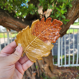 Resin Leaf Tray - Multicolored Glitter and Gold