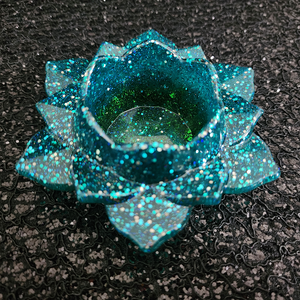 Lotus Candle Holder - Blue and Green