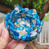 Resin Lotus Trinket Dish - Crushed Shells