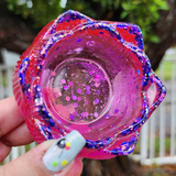 Lotus Trinket Dish - Purply Pink with Color Shifting Glitter