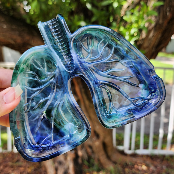 Resin Lungs Trinket Dish - Blue and Green