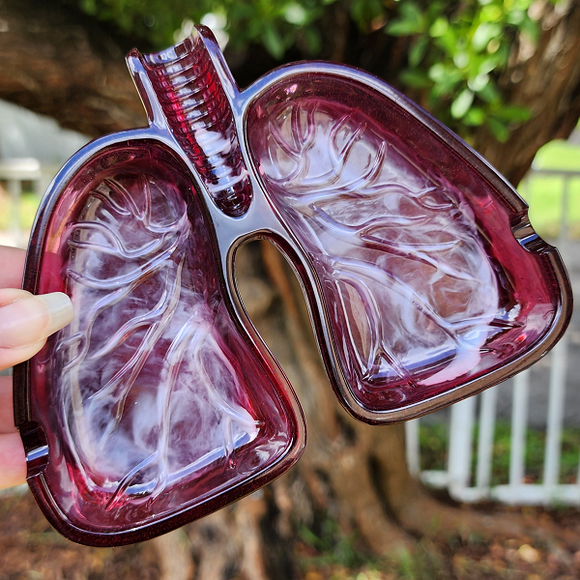 Resin Lungs Trinket Dish - Burgundy