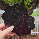 Resin Mandala Coaster Set - Black with Gold and Silver Foil