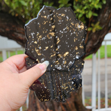 Resin Mandala Coaster Set - Black with Gold and Silver Foil