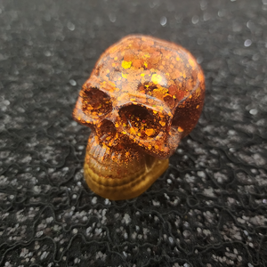 Resin Mini Skull - Fall Glitter and Gold