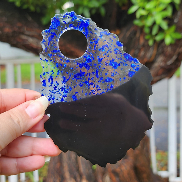 Resin Mixing Palette - Blue Flakies with Black