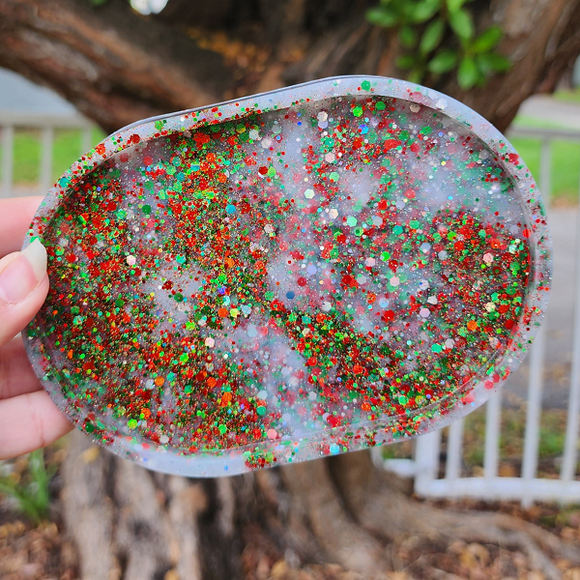 Resin Oval Tray - Christmas