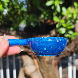 Resin Pan Shape Tealight Holder - Blue and Holographic Glitter