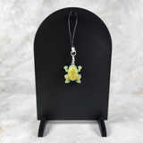 Resin Phone Charm Frog - Green with Gold Glitter