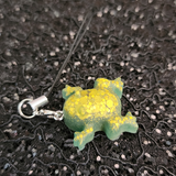 Resin Phone Charm Frog - Green with Gold Glitter