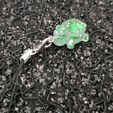 Resin Phone Charm Turtle - Green with Glitter