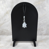 Resin Phone Charm Turtle -Light Gray with Holographic Glitter