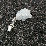 Resin Phone Charm Turtle -Light Gray with Holographic Glitter