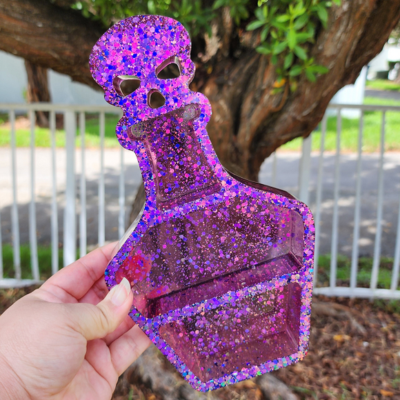 Resin Potion Bottle Shelves - Purple with Color Shifting Glitter
