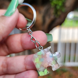 Resin Puzzle Piece Keychain - Glow in the Dark Style 2