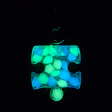 Resin Puzzle Piece Keychain - Glow in the Dark Style 2