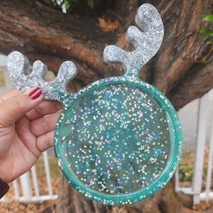 Reindeer Tray Silver and Blue