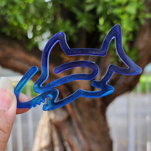 Resin Shark Shaped Bookmark - Blue and Purple