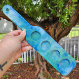 Resin Shot Glass Tray - Blue, Green and White Marbled