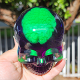 Resin Skull - Green Brain