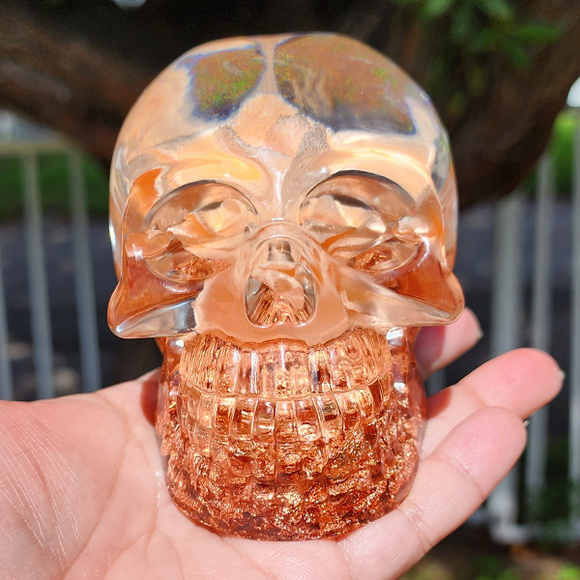 Resin Skull - Light up Flower