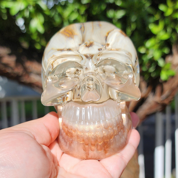 Resin Skull - Mini Pumpkins
