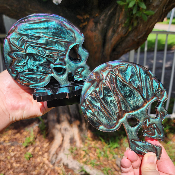 Resin Skull Coaster Set
