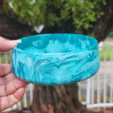 Resin Small Decorative Bowl - Teal Marble