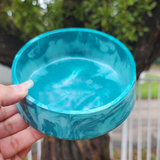 Resin Small Decorative Bowl - Teal Marble