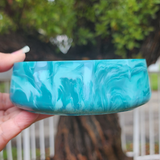 Resin Small Decorative Bowl - Teal Marble