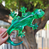 Resin Small Lizard - Green with Blue Tail