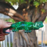 Resin Small Lizard - Green with Blue Tail