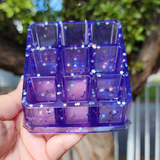Small Resin Makeup Storage - Purple with Star Glitter