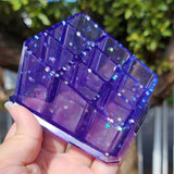 Small Resin Makeup Storage - Purple with Star Glitter