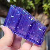 Small Resin Makeup Storage - Purple with Star Glitter