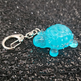 Resin Small Turtle Keychain - Blue Glow in the Dark