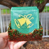 Resin Square Coaster Set - Green Christmas Themed