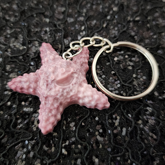 Resin Starfish Keychain - Pink, Mauve and White