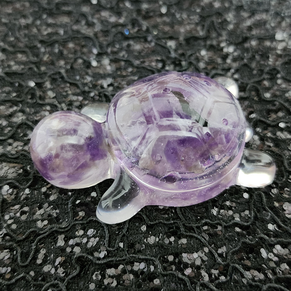 Resin Turtle - Amethyst Stone