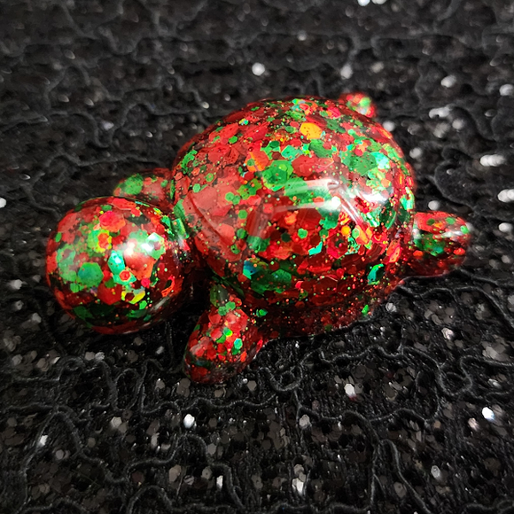 Resin Turtle - Christmas Glitter