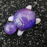 Resin Turtle - Purple Marble and White