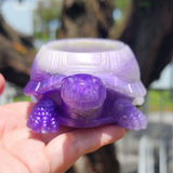 Resin Turtle Planter - Purple and Iridescent Purple with Glitter